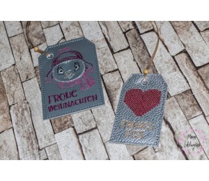 ITH Geschenkanhänger Weihnachten 2 Varianten - mit Satin oder Trippel Rahmen